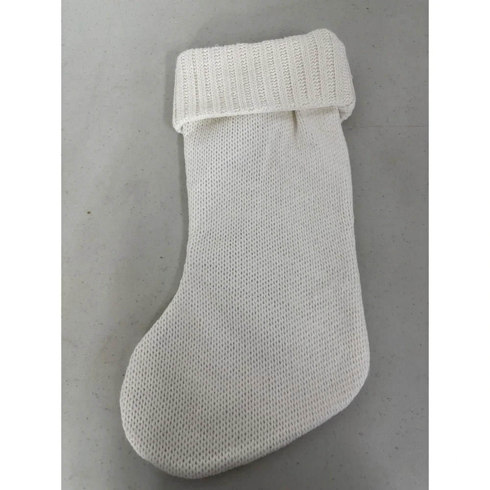 White Knit Christmas Stocking Monogram Letter C Holiday Collection‎